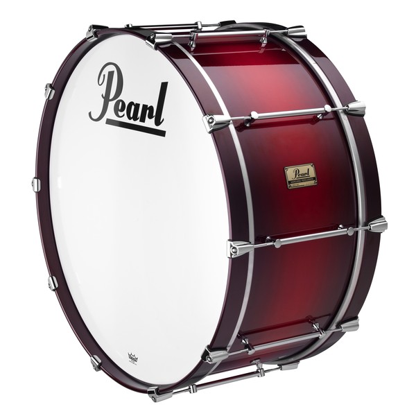 Pearl Pipe Band 28'' x 12'' Maple Bass Drum, Scarlet Fade