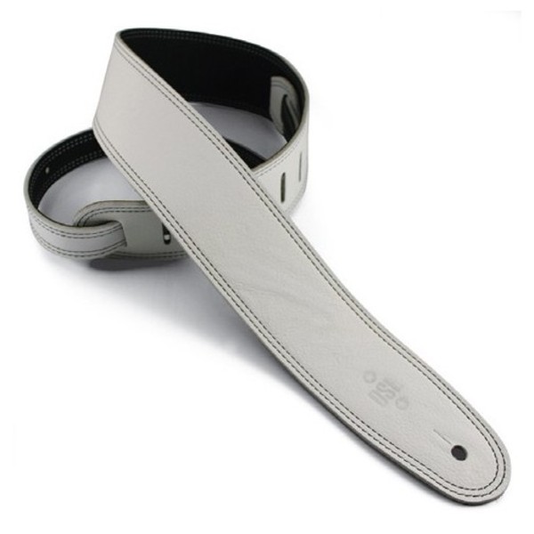 DSL Reversible Leather Guitar Strap 2.5", Black and White