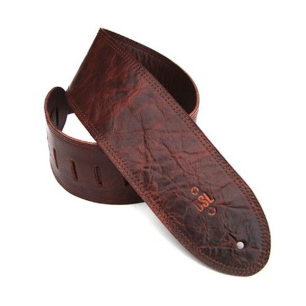 DSL Leather 3.5" Guitar Strap, Distressed Brown