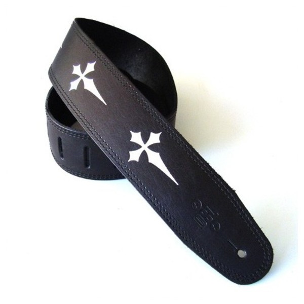 DSL Leather Guitar Strap 2.5", Gothic Cross