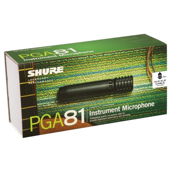 Shure PGA81 Cardioid Condenser Instrument Microphone with XLR Cable - Microphone Box