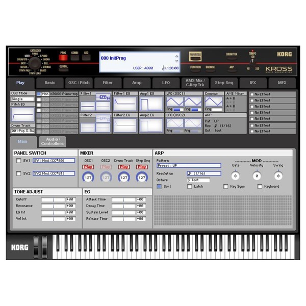 Korg Krome 73 user interface