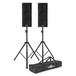 QSC KW153 Active PA Speakers with Stands