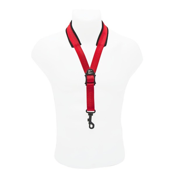 BG S19SH Padded Saxophone Strap, Snap Hook, Red