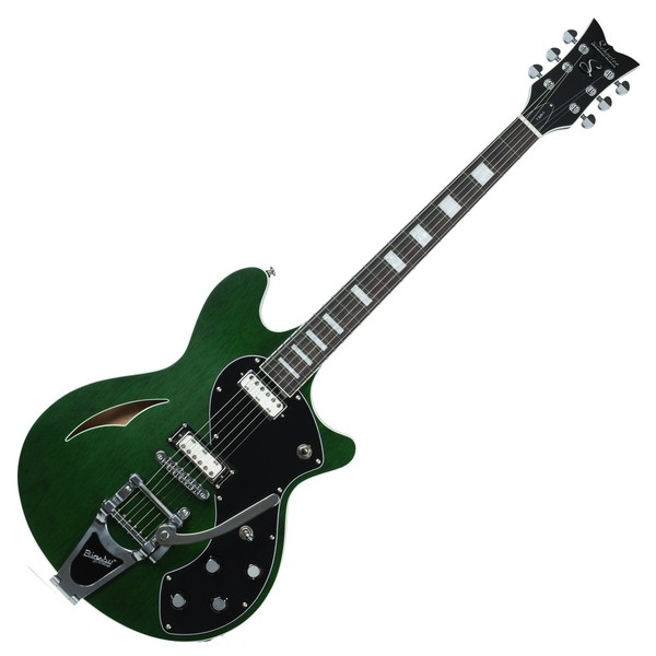 Schecter T S/H-1B Hollowbody Guitar, Emerald Green Pearl
