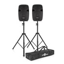 SubZero Sistema de Altavoces de PA de 500 W y 12" con Reproductor Multimedia y Soportes