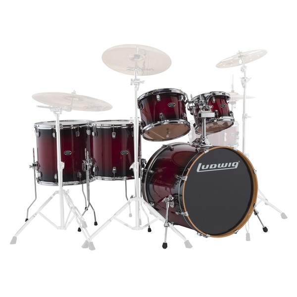 Ludwig Element Evolution 22" 5pc Maple Shell Pack, Red Fade