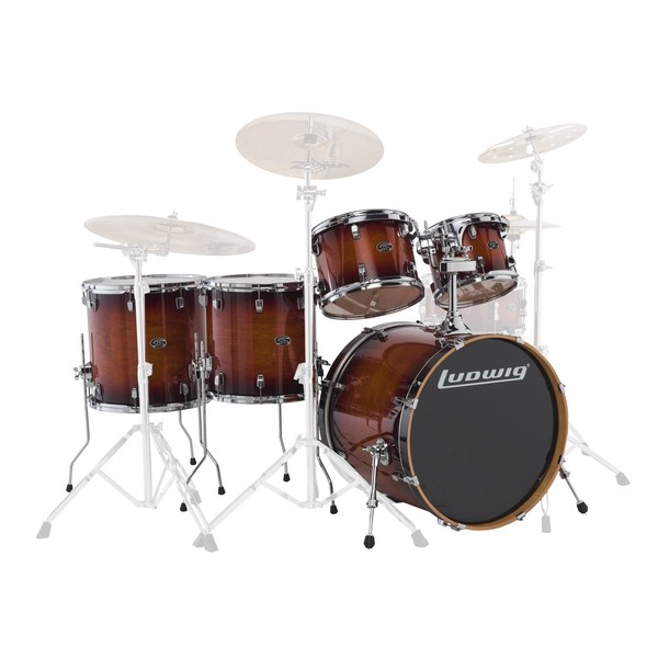 Ludwig Element Evolution 22" 5pc Maple Shell Pack, Mahogany Burst