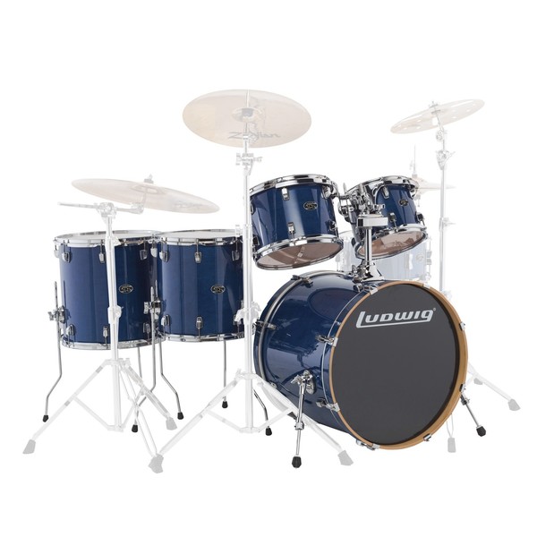 Ludwig Element Evolution 22" 5pc Maple Shell Pack, Trans Blue