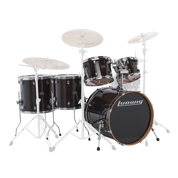 Ludwig Element Evolution 22" 5pc Maple Shell Pack, Trans Black