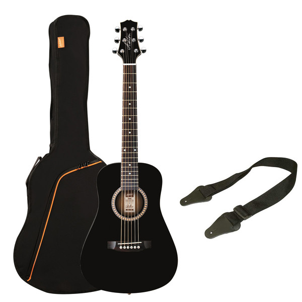 Ashton SPJOEYCOUSTIC 3/4 Acoustic Guitar Starter Pack, Black