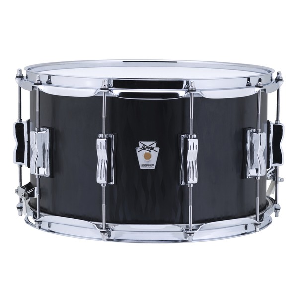 Ludwig 14'' x 8'' Ltd Edition Black Flame Maple Snare Drum, Front