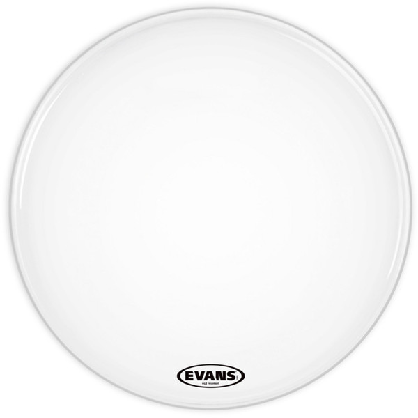 Evans EQ3 Resonant Coated White Bass Drum Head, No Port, 22 Inch 