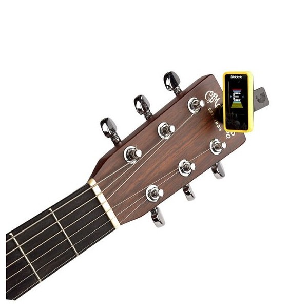 D'Addario Eclipse Tuner, Yellow With Acoustic