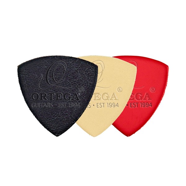 Ortega Extra Large Leather Picks, Pack Of 3