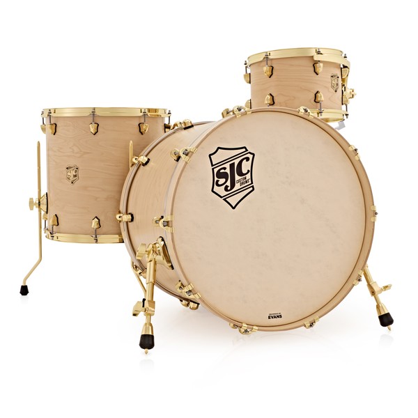 SJC Drums Tour 22'' 3 Piece Shell Pack, LTD ED Natural with Brass HW