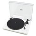 Pro-Ject Primary Belt-Drive Turntable, White - Angled With Lid