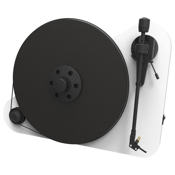 Pro-Ject VT-E Vertical Turntable, White - Angled