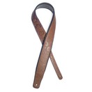 Stagg Padded Leather Adjustable Guitar Strap, Brown Mexican Skull