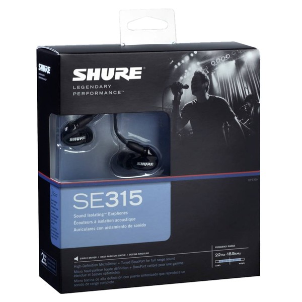 Shure SE315 Earphones Front Box