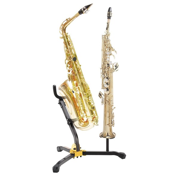 Hercules DS533BB Alto Tenor and Soprano Sax Stand with Bag With Instruments