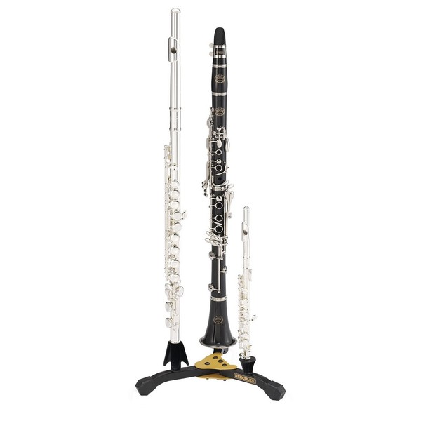 Hercules DS543BB Flute, Piccolo and Clarinet Stand with Bag With Instruments