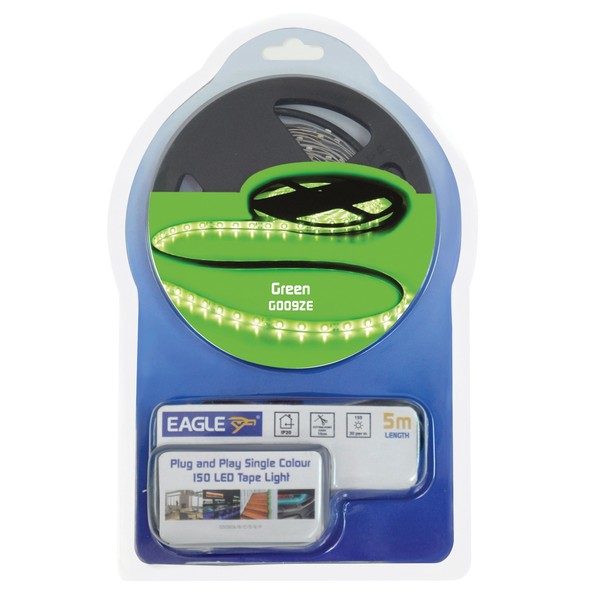 Eagle Flexible LED Tape Light Kit 5m With PSU, Green