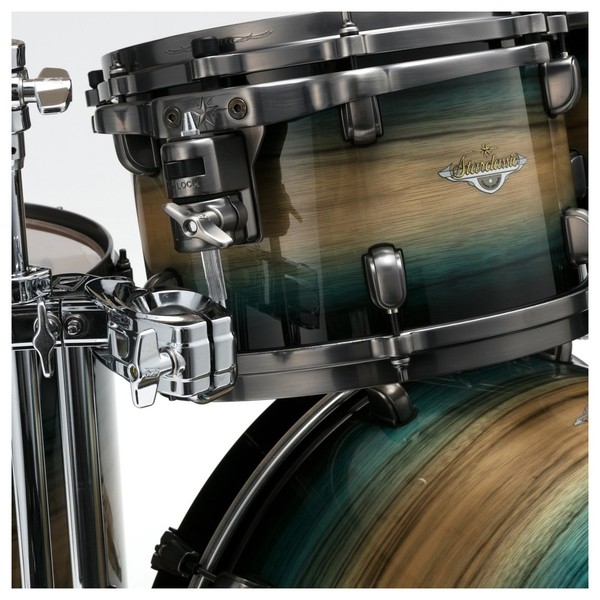 Tama Starclassic Maple 22" 4pc Shell Pack, Emerald Walnut Burst - Hi-tom detail