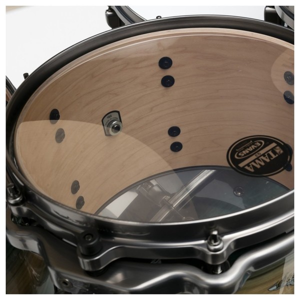 Tama Starclassic Maple 22" 4pc Shell Pack, Emerald Walnut Burst - Floor tom detail