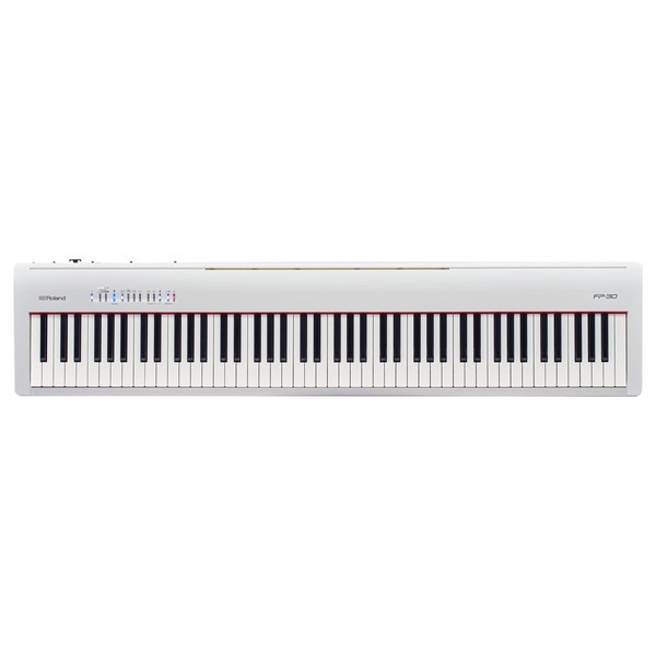 Roland FP 30 Digital Piano with Stand and Pedals, White at Gear4music