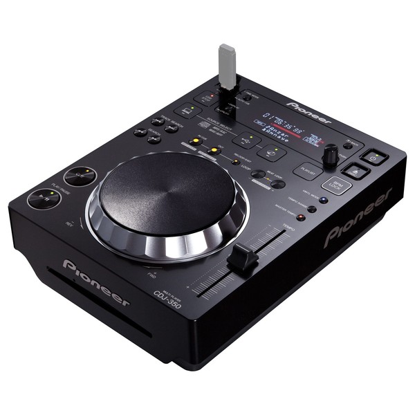 Pioneer CDJ-350 Digital Multimedia Deck - Angled (USB Not Included)