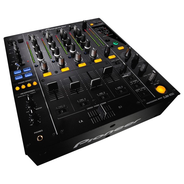 Pioneer DJM 850-K Professional DJ Mixer, Black - Angled 2