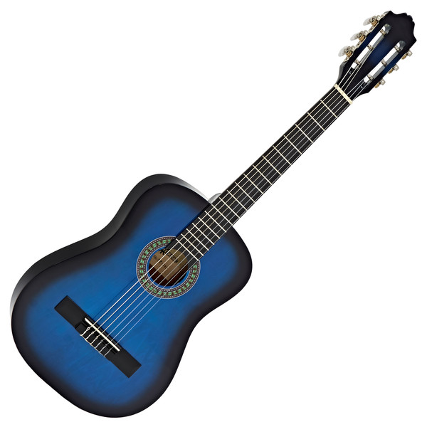 Deluxe Junior Classical Guitar, Blue, by Gear4music