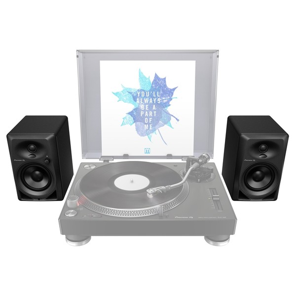 Pioneer DM-40 Active Studio Monitor Speakers - Setup (Turntable Not Included)