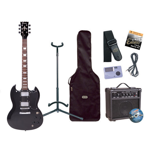 Encore E69 Electric Guitar Outfit, Black