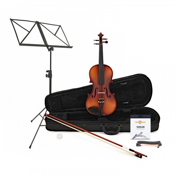 Student Plus Full Size Violin with Accessory Pack by Gear4music, Antique Fade