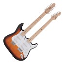Guitare LA &agrave; Double Manche par Gear4music, Sunburst