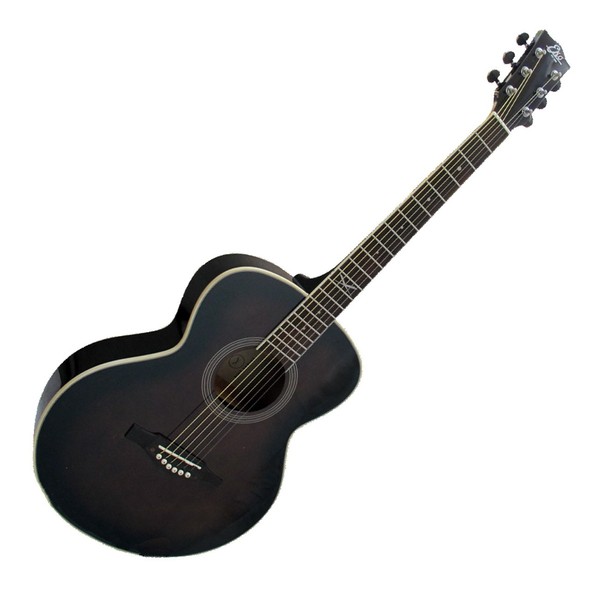 Eko NXT 018 Acoustic Guitar, Black Front