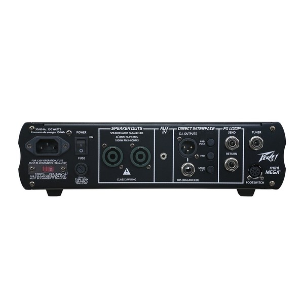 Peavey MiniMega Compact Bass Amplifier Head- Back