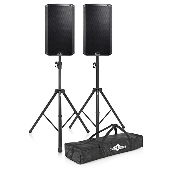 Alto Truesonic TS212 12" Speakers with Free Stands and Bag - Bundle