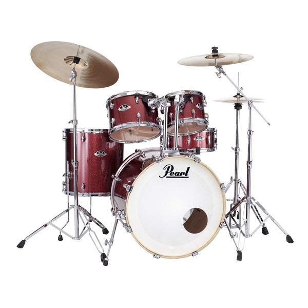 Pearl Export EXX 22" Fusion Drum Kit, Black Cherry Glitter