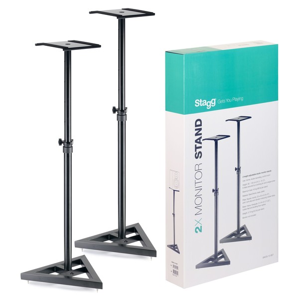 Stagg SMOS-10 Studio Monitor Stands, Pair - Bundle