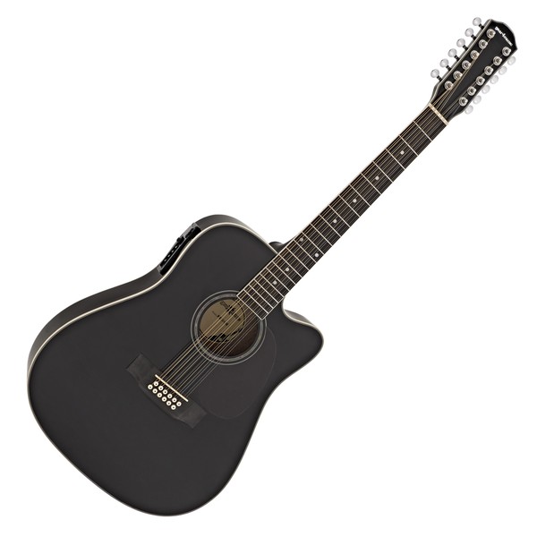 Dreadnought 12 String Electro Acoustic Guitar by Gear4music, Black