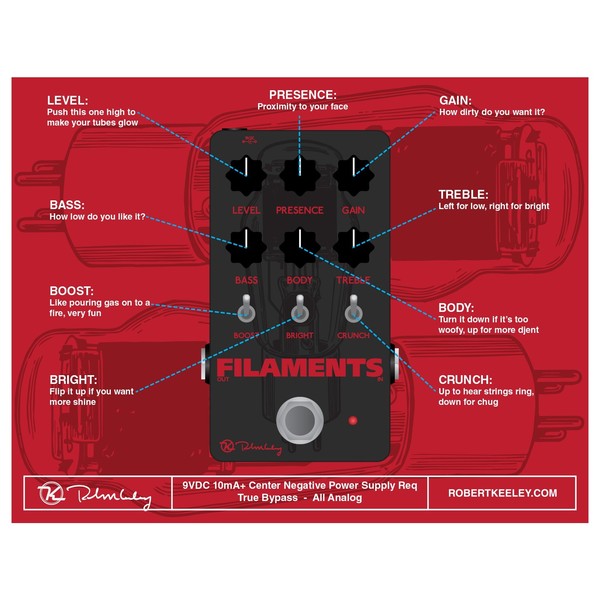 Keeley Electronics Filaments Overdrive Instructions