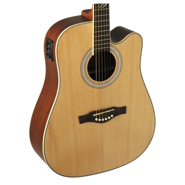 Cordoba GK Studio Negra Chitarra Flamenco Acustica-Elettrica Spaccata Nylon Corde, Serie Iberia