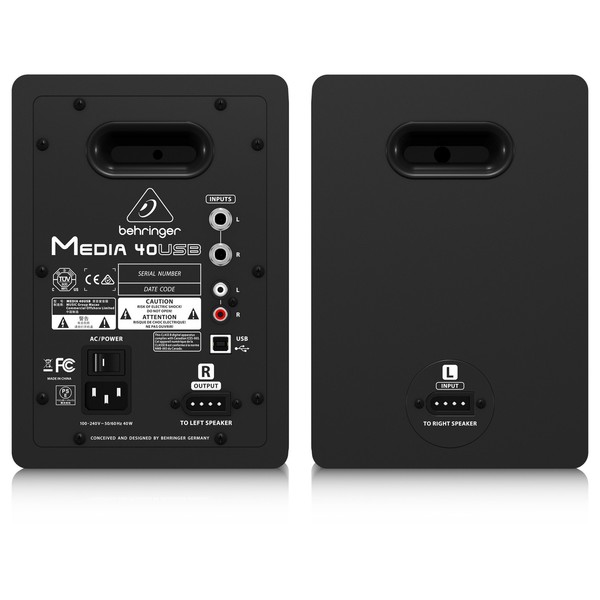 Behringer Media 40USB Monitor, Rear