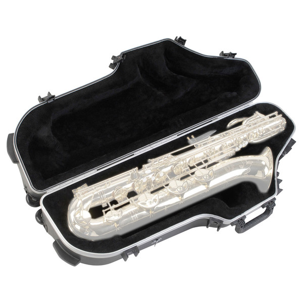 SKB Contoured Baritone Saxophone Case - Angled Open