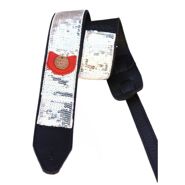 Copperpeace Glovely Silver Sequined Guitar Strap 1
