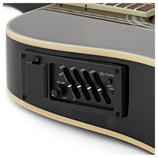 Dreadnought Thinline Electro Acoustic Guitar by Gear4music, Black
