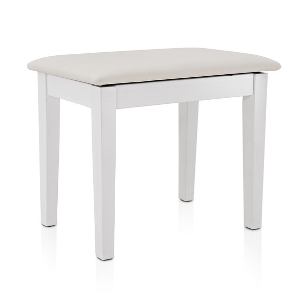 Piano Stool with Storage by Gear4music, White
